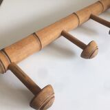 5 vintage wooden coat racks.