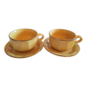 Duo de tasses à chocolat, petit-déjeuner, Style bistrot, en porcelaine, jaune et or