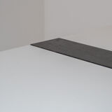 Extendable dining table with architectural base, Belgium 1960s. This folding table features two exte