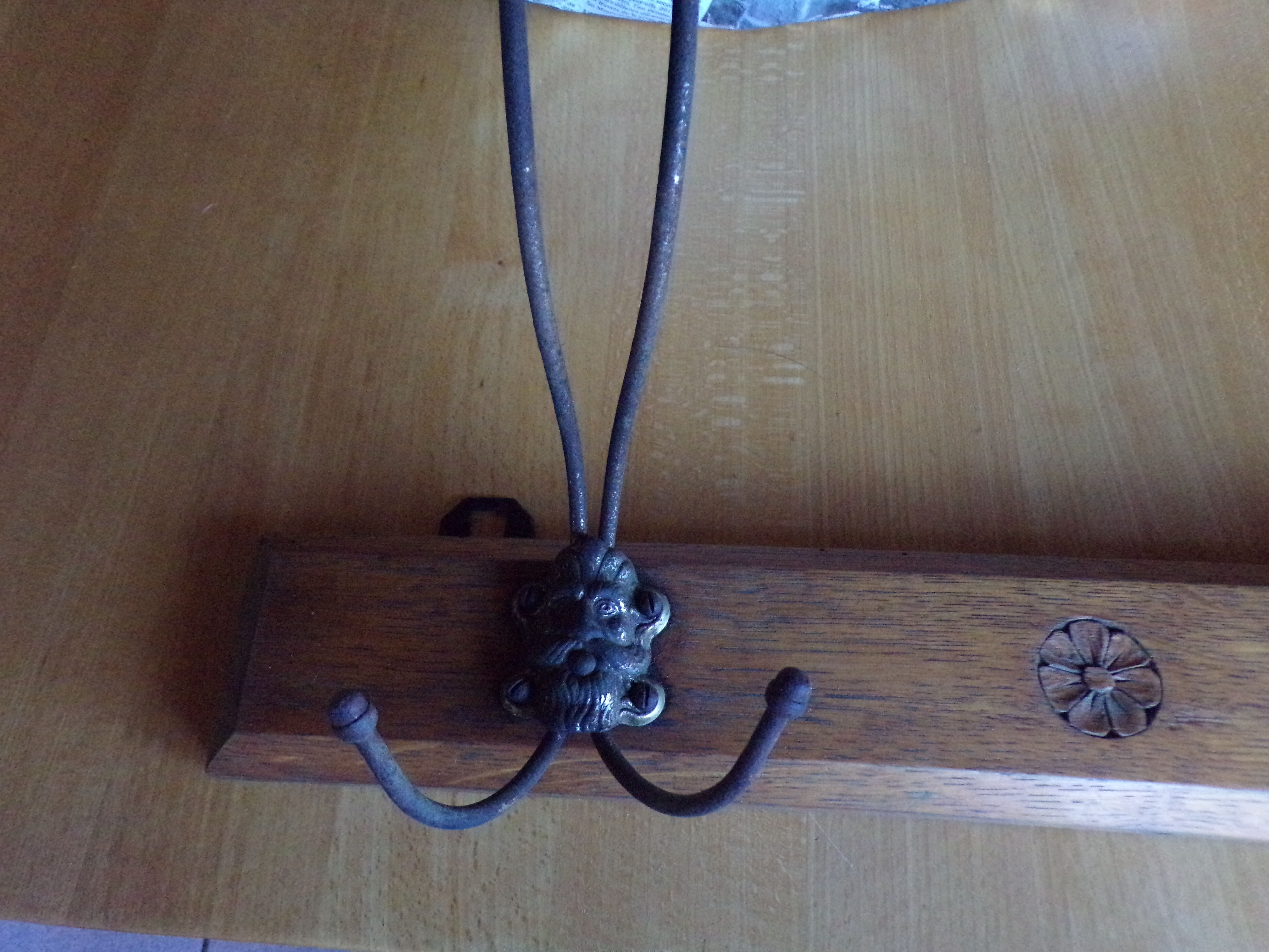 Wooden wall coat rack