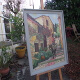 Oil on isorel village Corsica