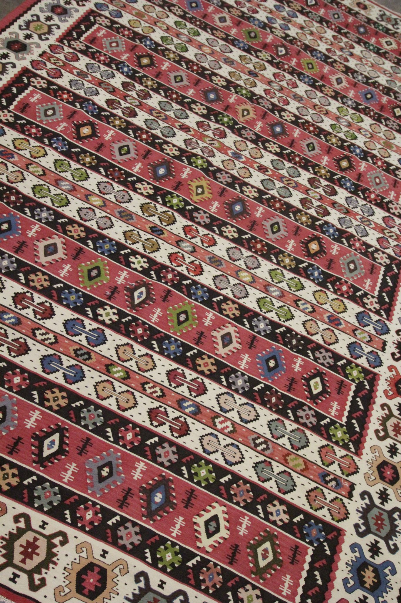 Antique Serbian Pirot Kilim Area Rug Traditional Flat Woven Rug- 200x300cm