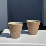 Lot de 2 tasses / mug en céramique indonésienne (mat brun)