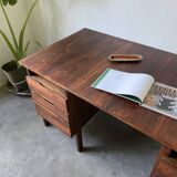 Bureau et sa chaise scandinave palissandre