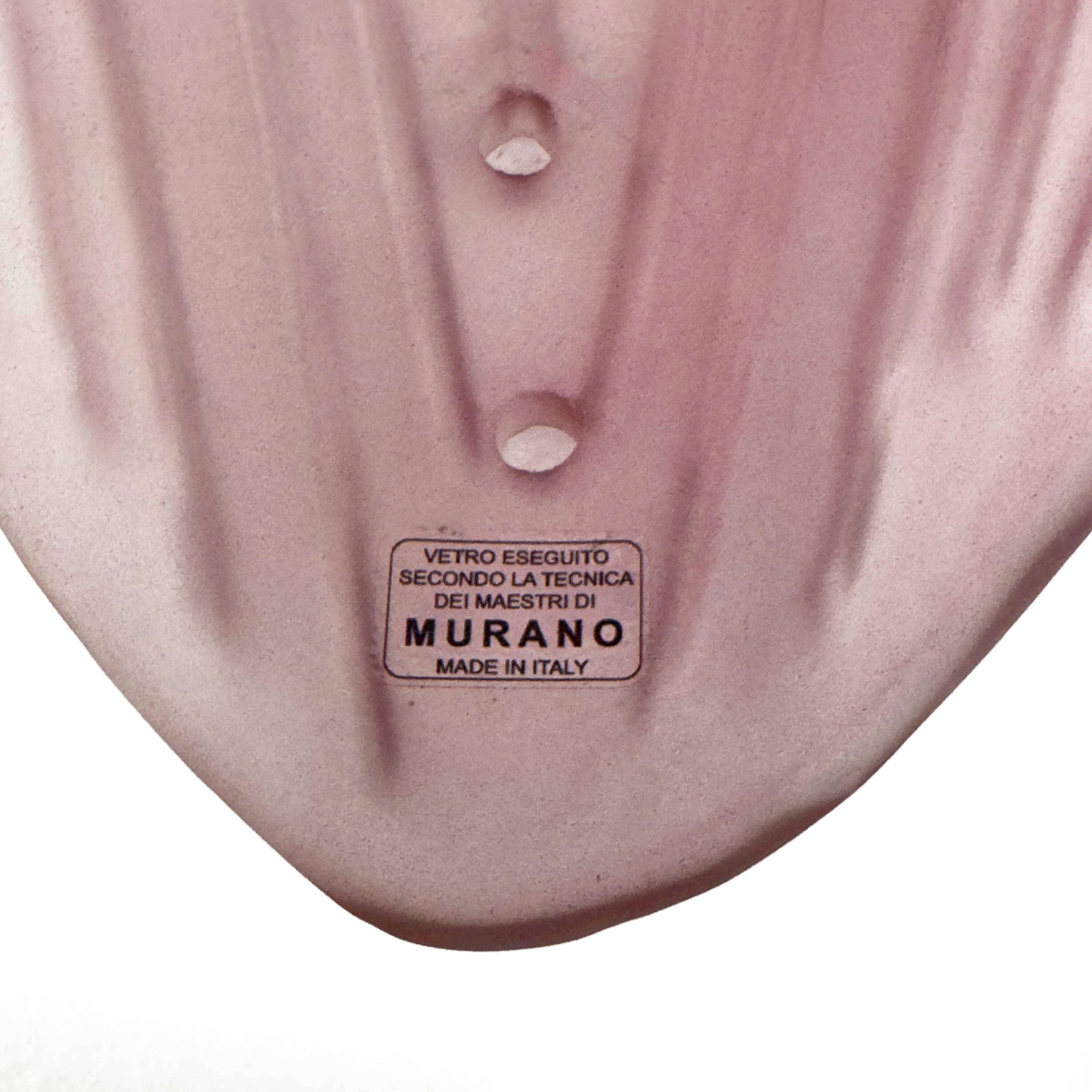 Pair of Tulips Murano Glass and Brass Sconces