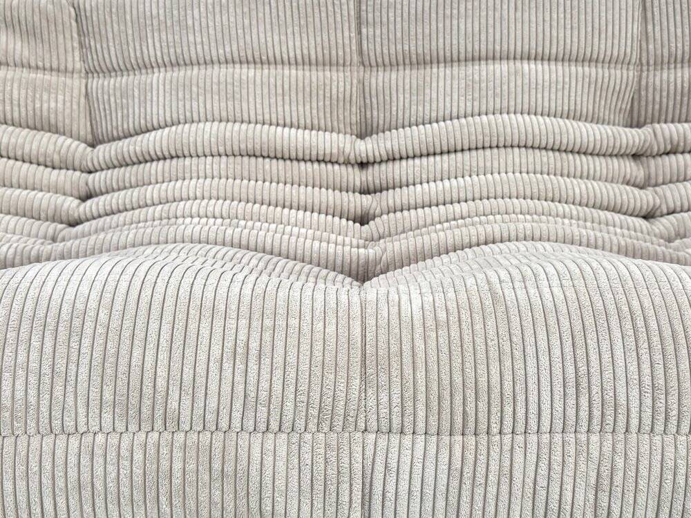Togo sofa in beige corduroy attributed to Michel Ducaroy for Ligne Roset