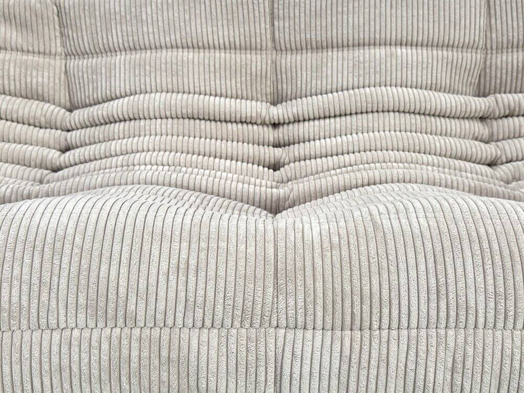 Togo sofa in beige corduroy attributed to Michel Ducaroy for Ligne Roset