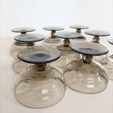 Set of 9 smoked glass champagne glasses