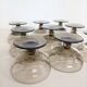 Lot de 9 coupes à champagne en verre fumé