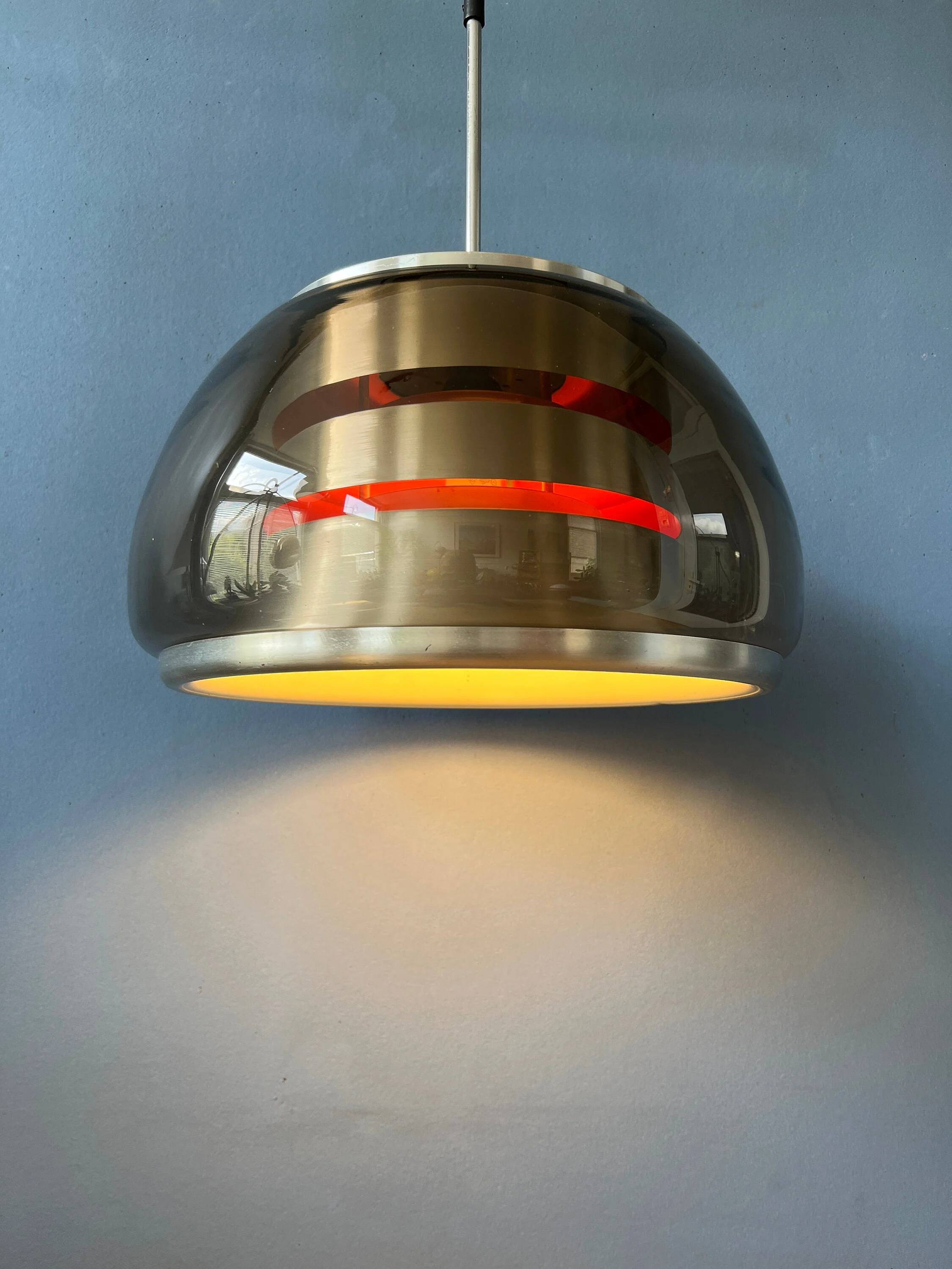 Suspension Space Age vintage 1970s in smoked glass