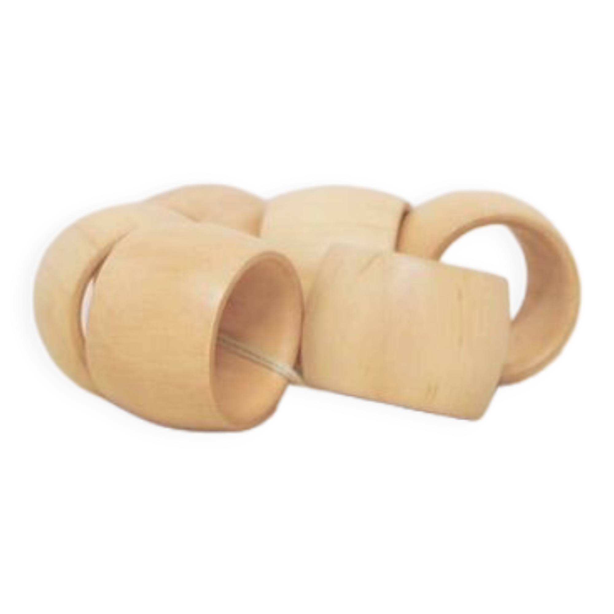 vintage set of wooden napkin rings x6