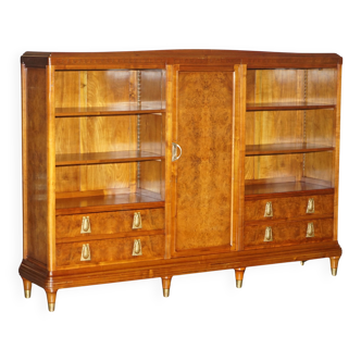 Art Nouveau library in burr walnut by Léon Jallot