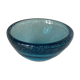 Beautiful and heavy blue bubbled glass cup