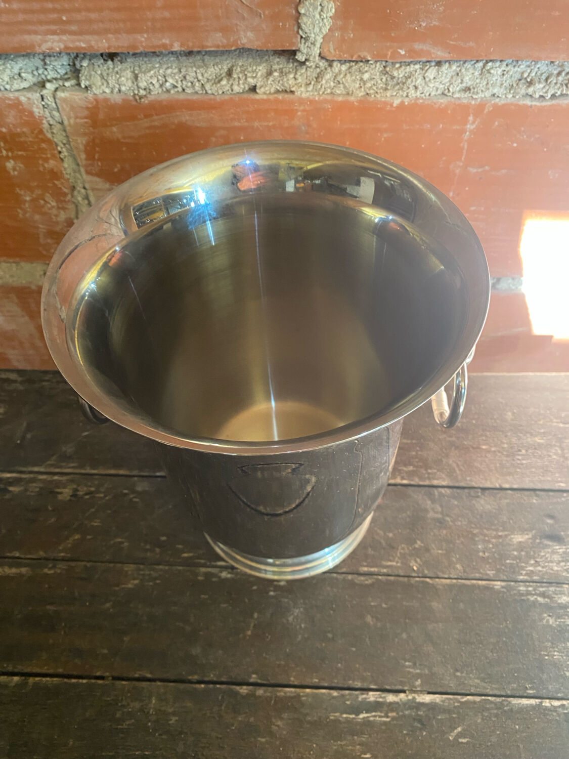 Vintage champagne ice bucket couzon stainless steel france