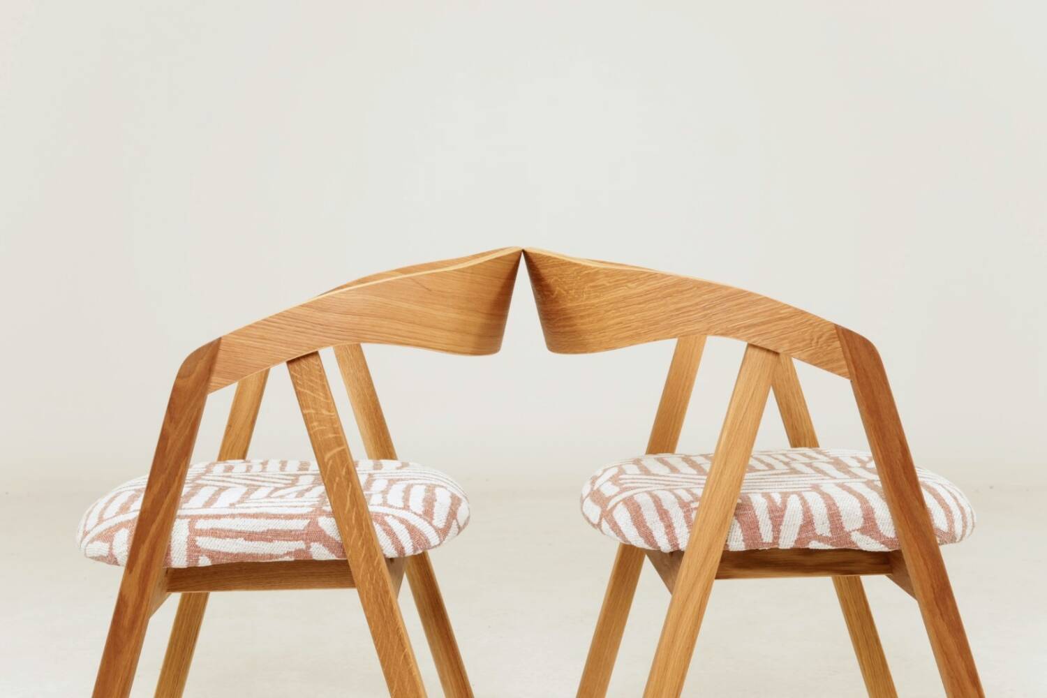 Scandinavian design solid oak dining chairs