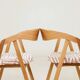 Scandinavian design solid oak dining chairs