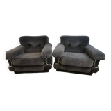 Pair of vintage italian design armchairs from the 70s