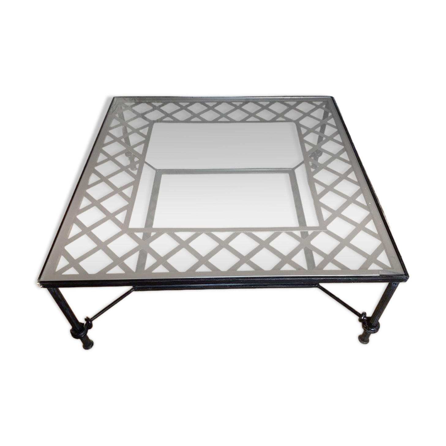 Table de salon fer forgé 120x120 cm