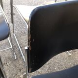 Set of 6 designer metal chairs from the 20th century David Rowland