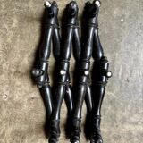 Napoleon III hinged wall-mounted coat rack in black wood