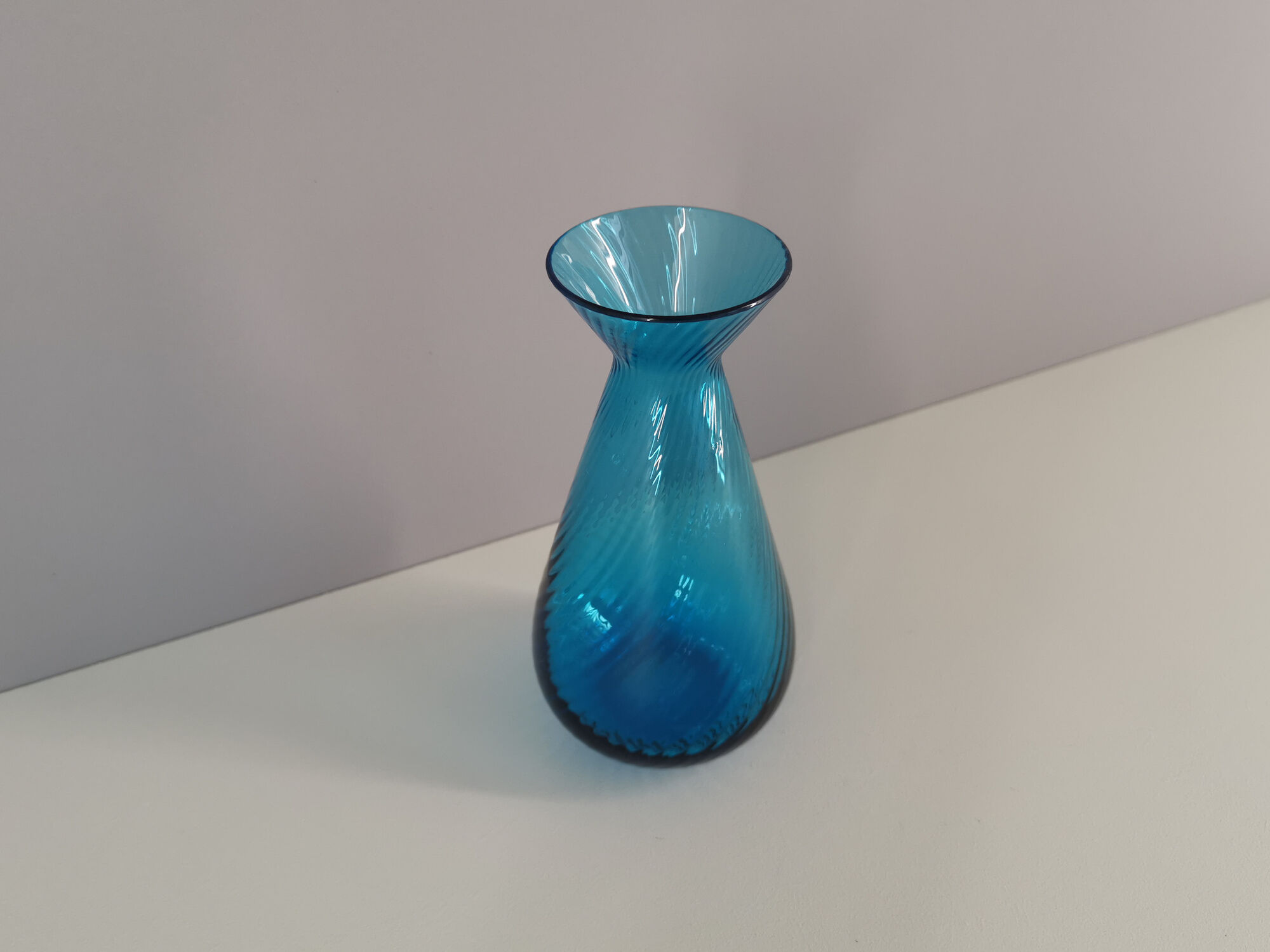 Blue blown glass vase from Venini