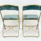 Ancien paire de chaises pliantes chaisor - métal & velours - vintage 60's 70's