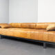 DS 80 daybed, patchwork sofa with armrests in cognac leather by De Sede, Switzerland, 1980s
