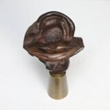 Mia Moreaux. “Lips” bronze sculpture with brass base, Belgium, 1990s