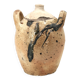 Traditional wabi-sabi stoneware ceramic jar with handles, 1900