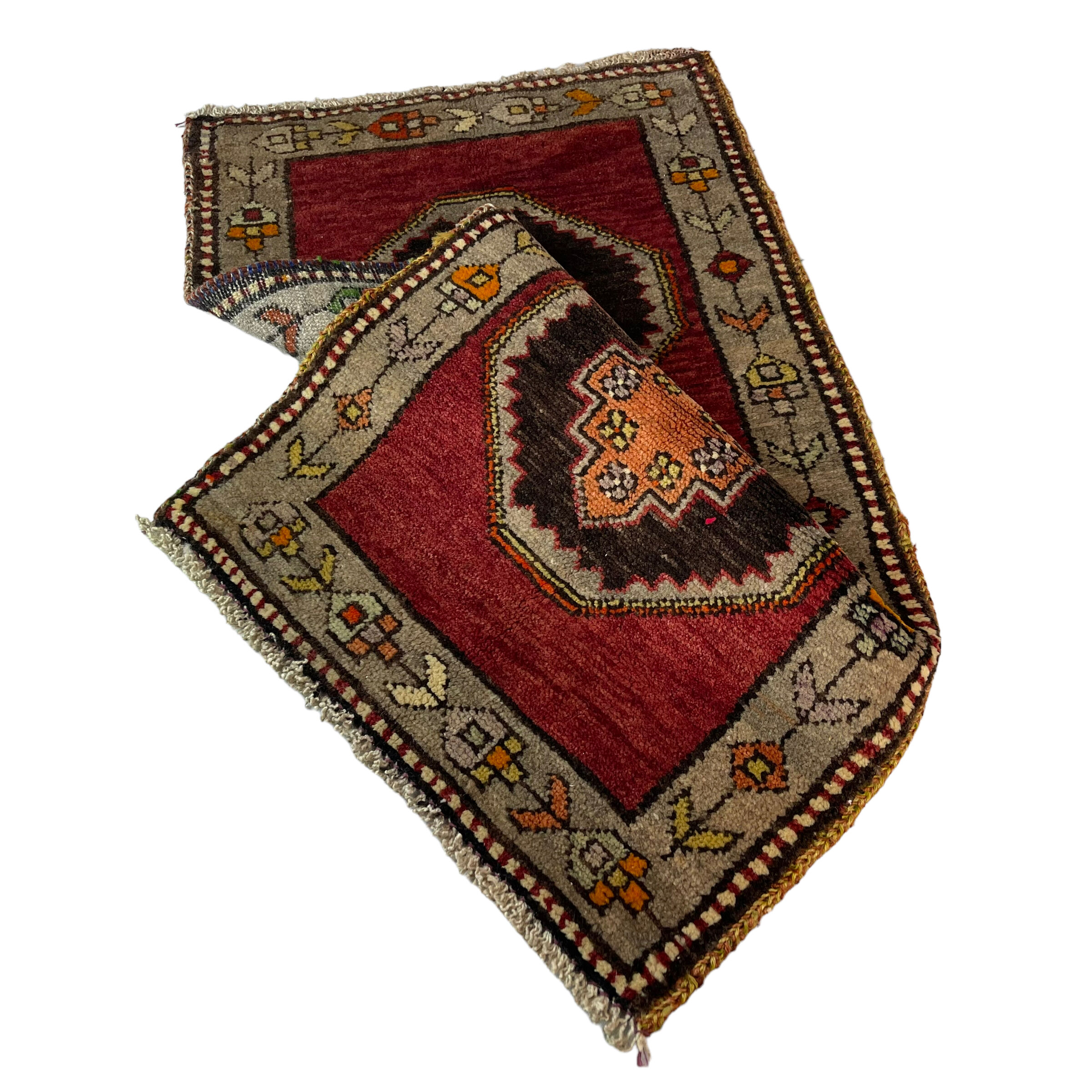 Vintage turkish pastel rug ,  97 x 52 cm