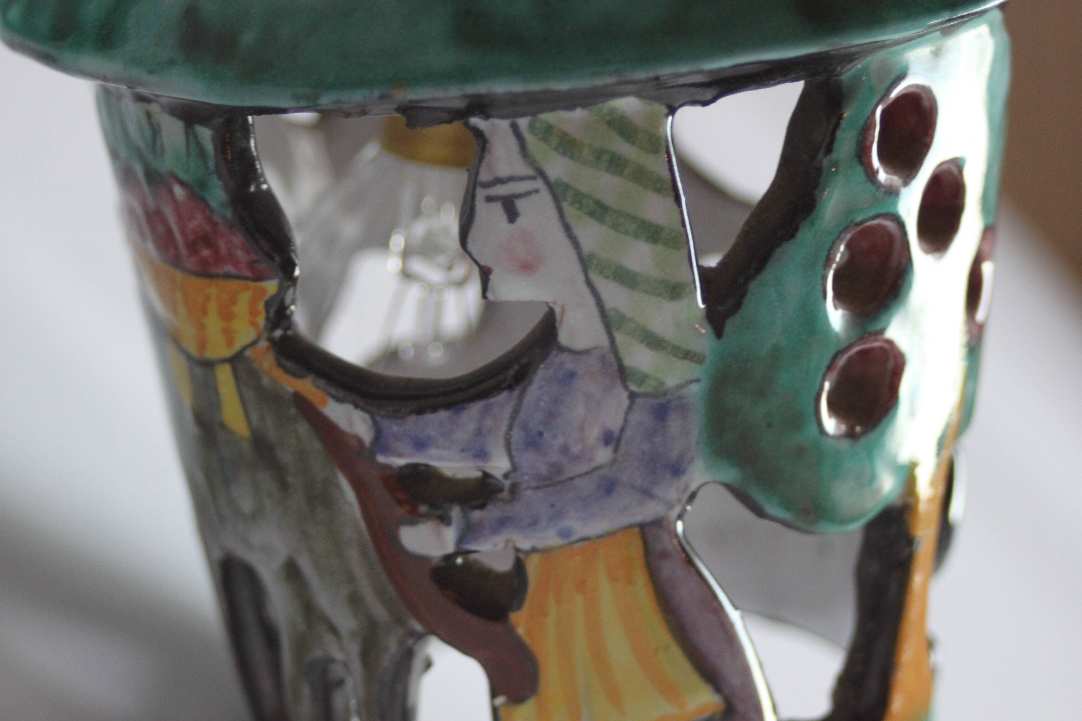 Ceramic Seahorse Lantern from Vietri Sul Mare, Italy 1960S.