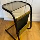 Piece of sofa smoked glass and fabric 70s