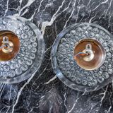 Pair of Space-age wall lights by Peill & Putzler, blown Murano glass, Germany, 1970