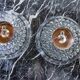 Pair of Space-age wall lights by Peill & Putzler, blown Murano glass, Germany, 1970