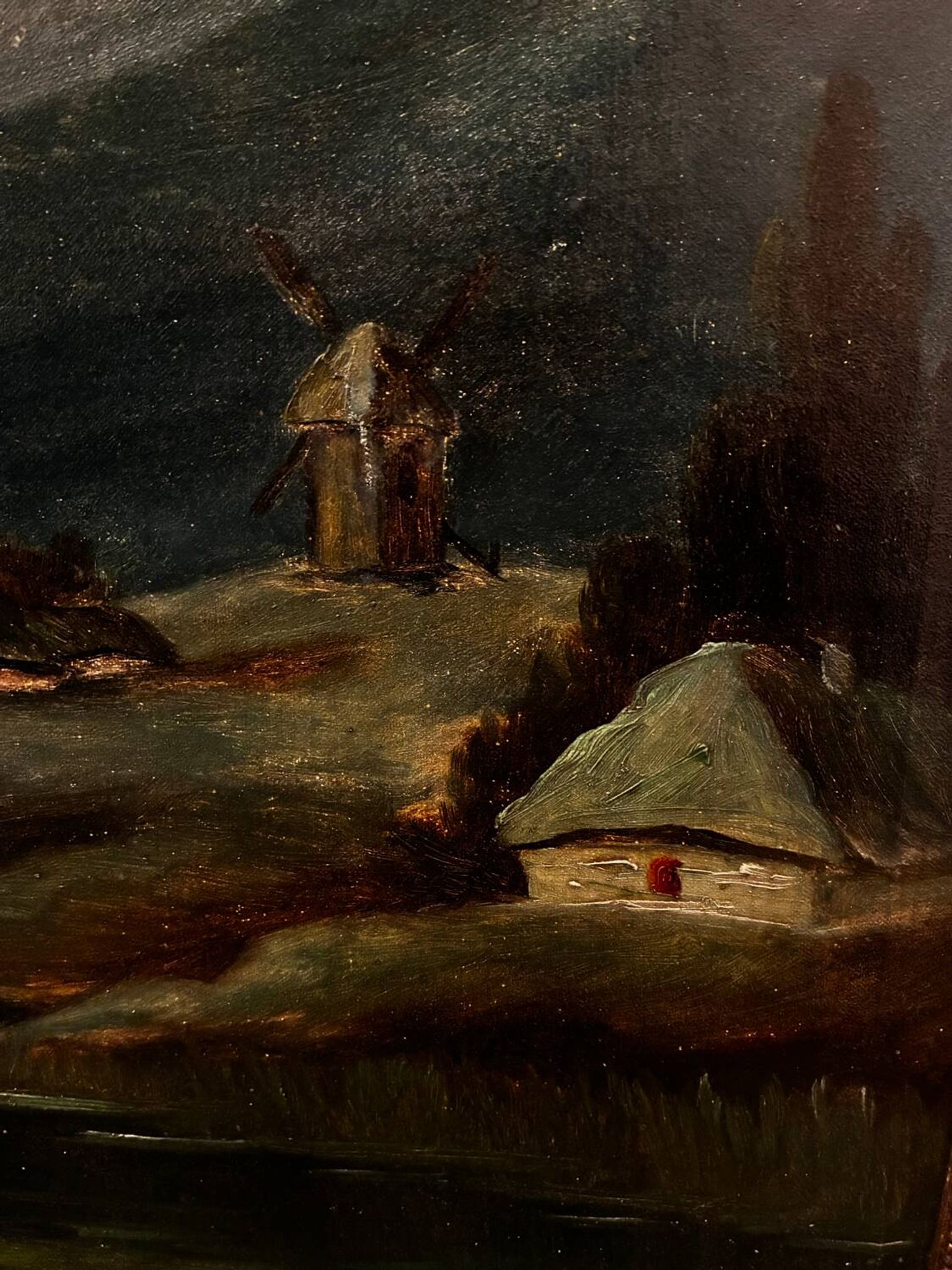 Mill landscape by the water, 20th century, signed