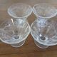 4 small Art Deco crystal glass bowls