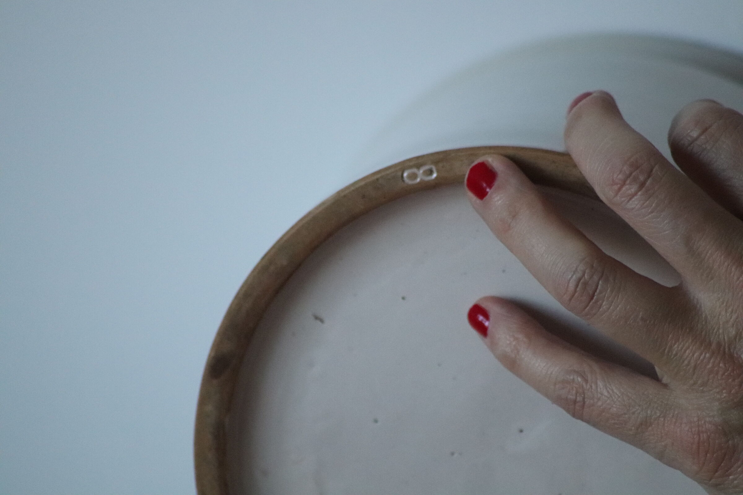 Old white sandstone jam jar