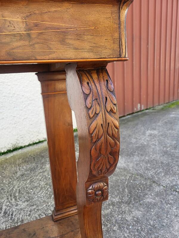 Empire restauration console with marble top in walnut from the 19th century