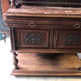 Renaissance sideboard / china cabinet with marble top