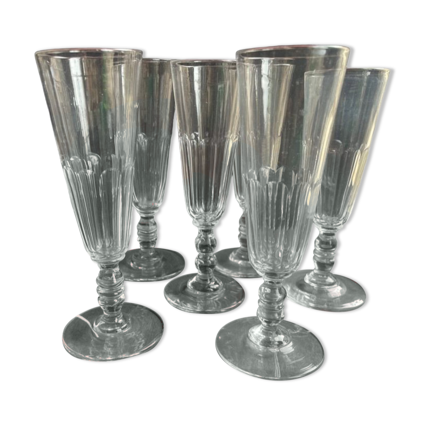 6 champagne flutes baccarat service clermont - xixth