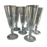 6 flûtes à champagne baccarat service clermont - xixème