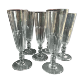 6 champagne flutes baccarat service clermont - xixth