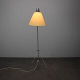 Napako giraffe floor lamp from the 1960s in chrome by Josef Hůrka with handmade parchment lampshade