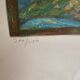 Lithographic table stylised figurative composition sailing boat Judith Bledsoe