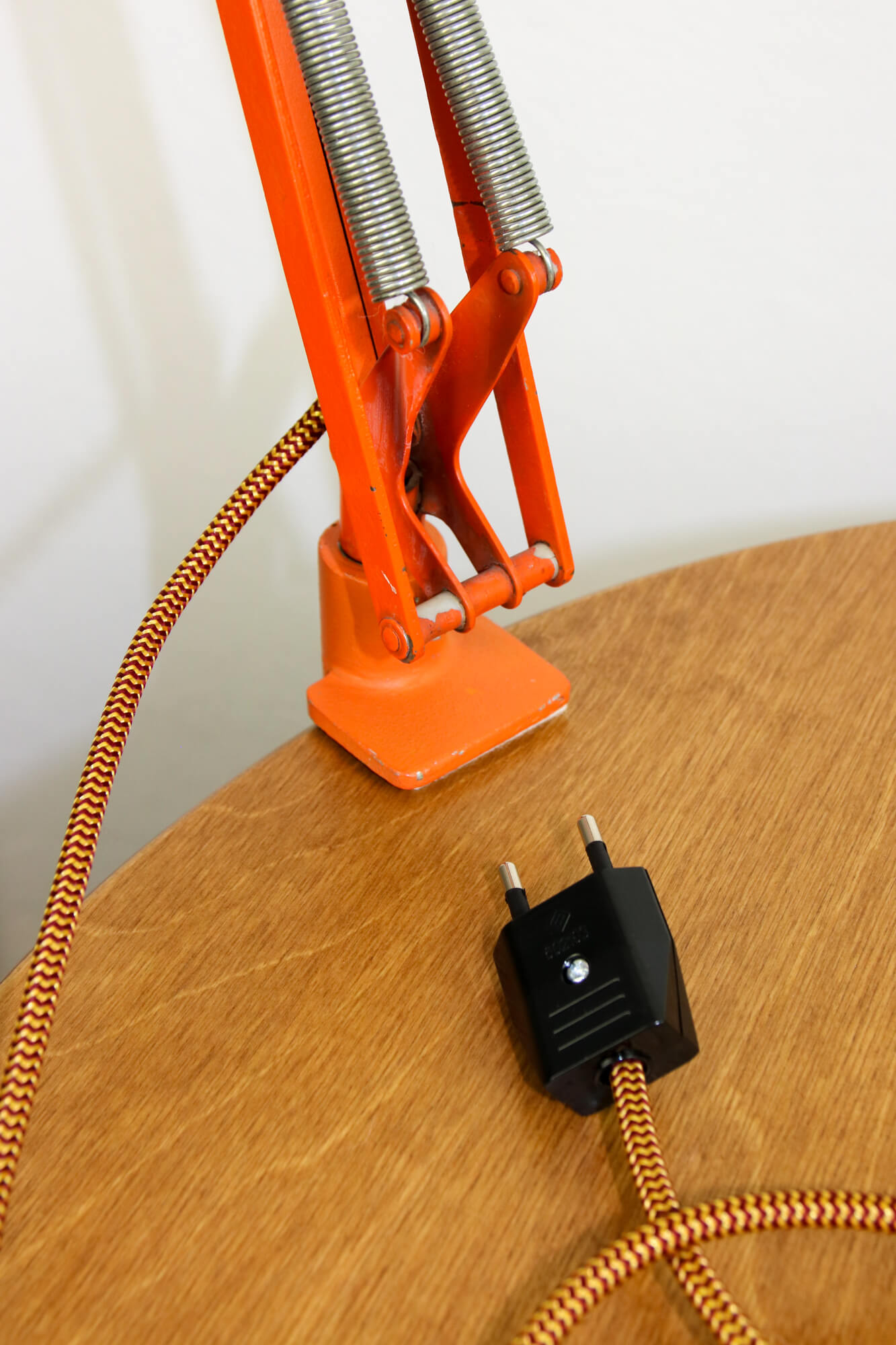 Orange adjustable achitect table lamp by tep, 1970s