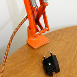 Orange adjustable achitect table lamp by tep, 1970s