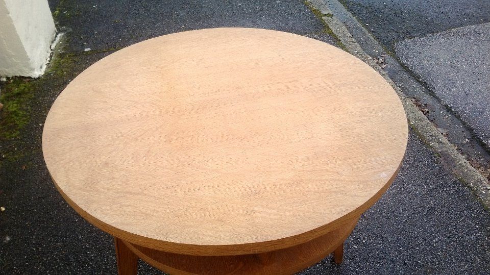Vintage blond wooden side table