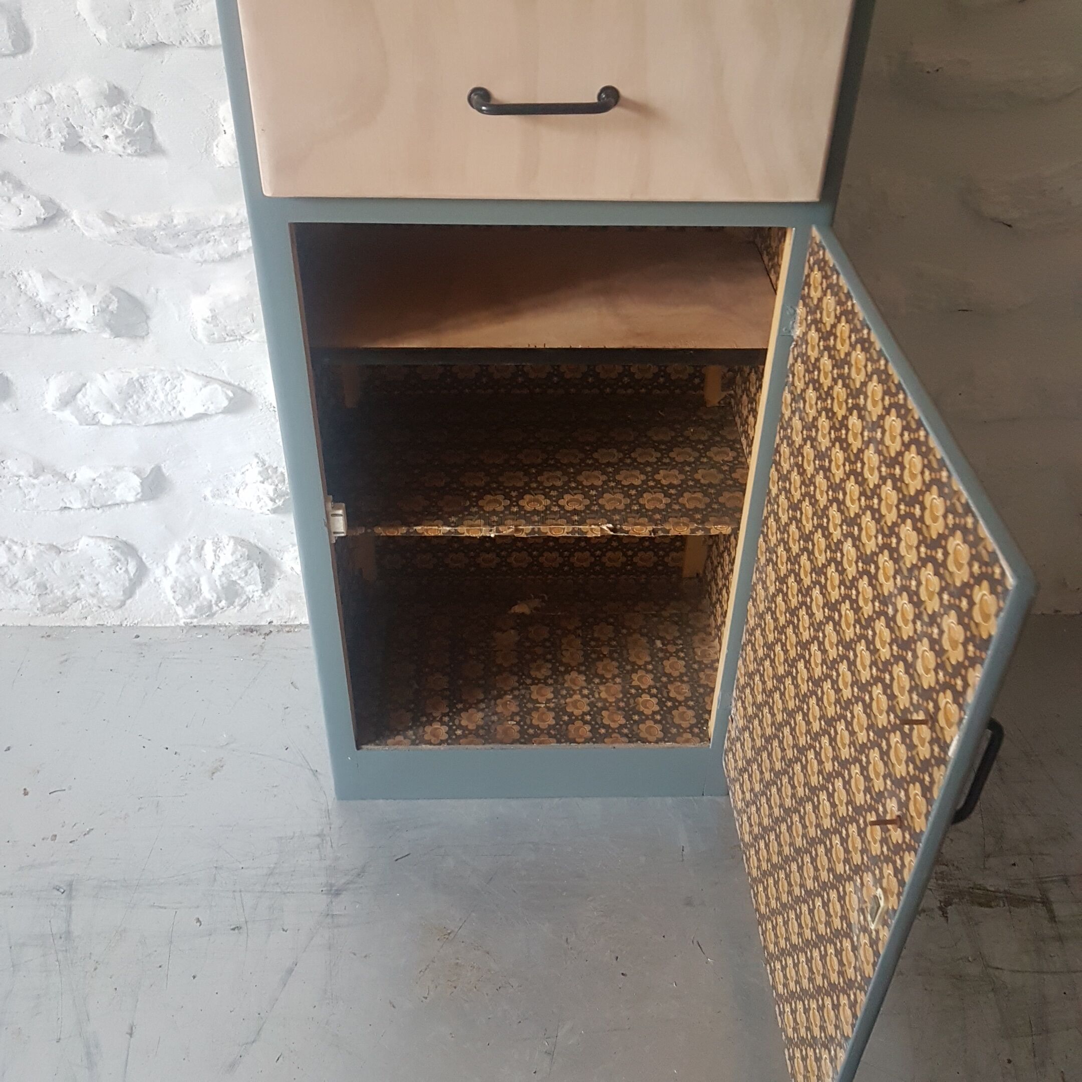 Vintage grey blue chest of drawers