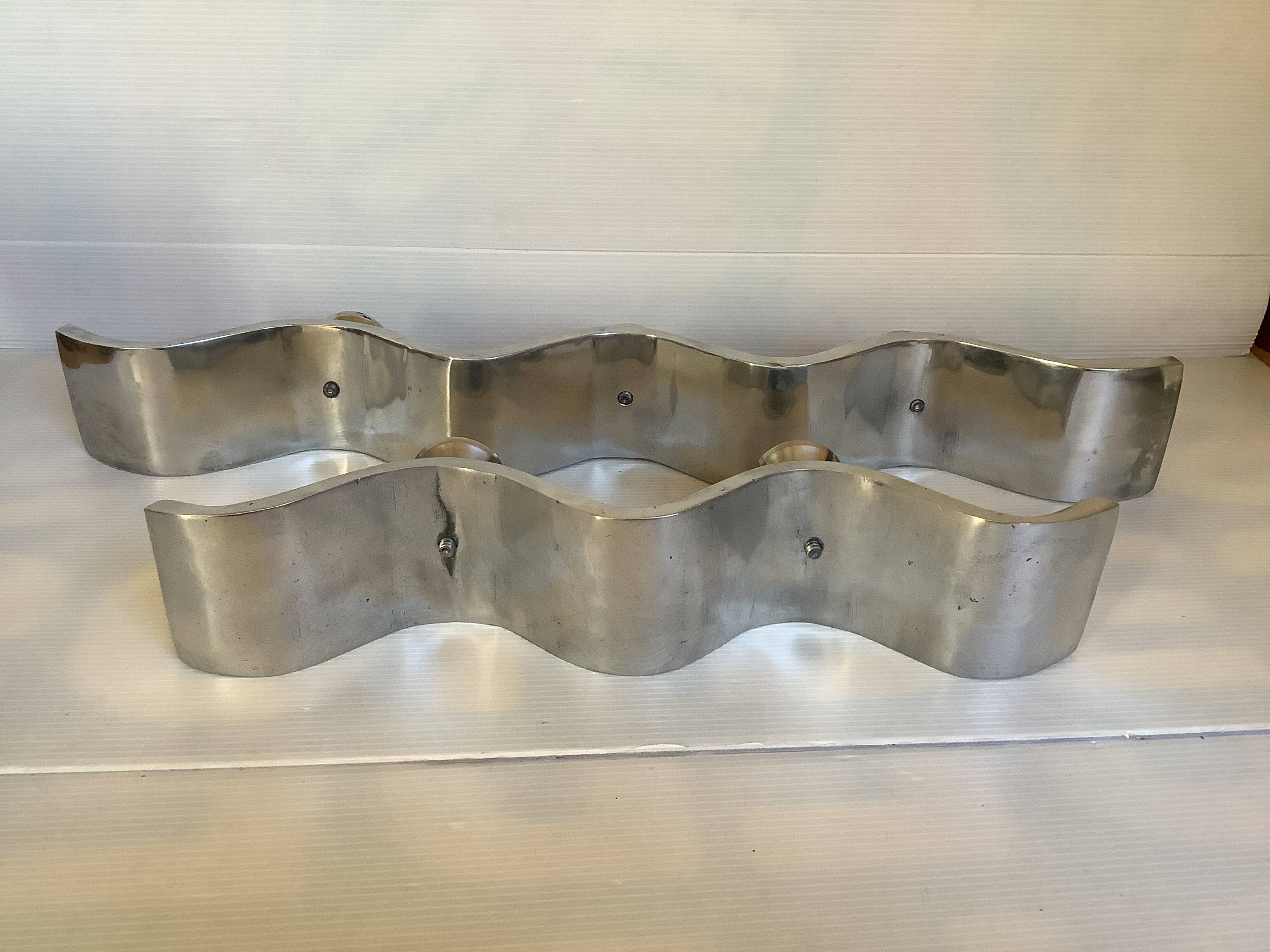 Pair of designer wave candlesticks