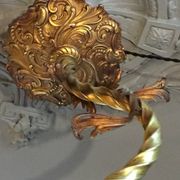 Napoleon III bronze chandelier, Louis XV style, baroque rocaille twist, 189